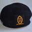 front view of blue wool beret