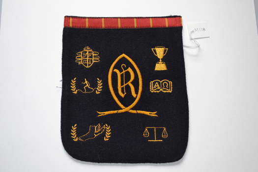 blue wool blazer pocket with embroidery