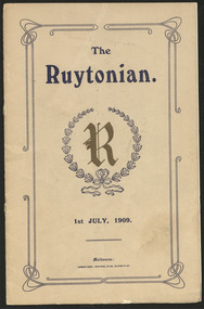 Magazine, Ruyton Girls' School, The Ruytonian, 1909