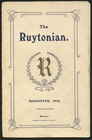 Magazine, Ruyton Girls' School, The Ruytonian, 1910