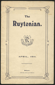 Magazine, Ruyton Girls' School, The Ruytonian, 1911
