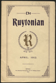 Magazine, Ruyton Girls' School, The Ruytonian, 1912