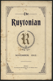 Magazine, Ruyton Girls' School, The Ruytonian, 1912