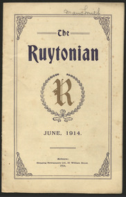 Magazine, Ruyton Girls' School, The Ruytonian, 1914