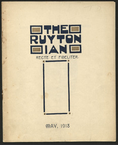 Magazine, Ruyton Girls' School, The Ruytonian, 1918