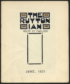 Magazine, Ruyton Girls' School, The Ruytonian, 1923