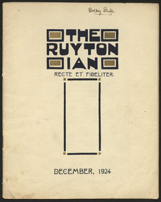 Magazine, Ruyton Girls' School, The Ruytonian, 1924