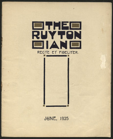 Magazine, Ruyton Girls' School, The Ruytonian, 1925