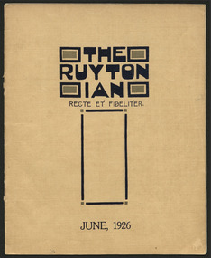Magazine, Ruyton Girls' School, The Ruytonian, 1926