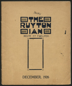 Magazine, Ruyton Girls' School, The Ruytonian, 1926