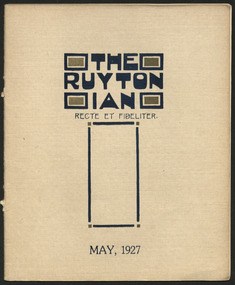 Magazine, Ruyton Girls' School, The Ruytonian, 1927