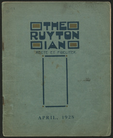 Magazine, Ruyton Girls' School, The Ruytonian, 1928