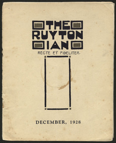Magazine, Ruyton Girls' School, The Ruytonian, 1928