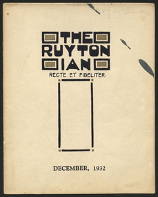 Magazine, Ruyton Girls' School, The Ruytonian, 1932
