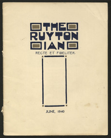 Magazine, Ruyton Girls' School, The Ruytonian, 1940