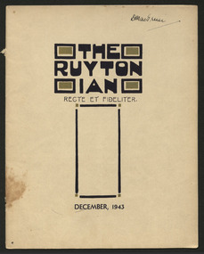 Magazine, Ruyton Girls' School, The Ruytonian, 1943