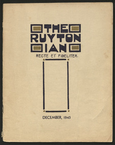 Magazine, Ruyton Girls' School, The Ruytonian, 1945