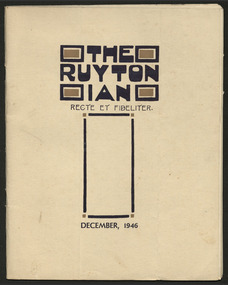Magazine, Ruyton Girls' School, The Ruytonian, 1946