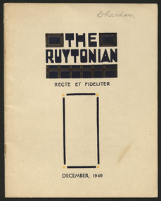 Magazine, Ruyton Girls' School, The Ruytonian, 1949