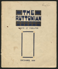 Magazine, Ruyton Girls' School, The Ruytonian, 1950