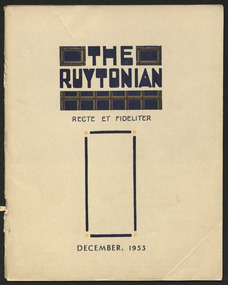 Magazine, Ruyton Girls' School, The Ruytonian, 1953