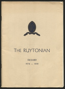 Magazine, Ruyton Girls' School, The Ruytonian, 1958