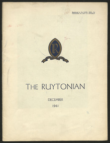Magazine, Ruyton Girls' School, The Ruytonian, 1961