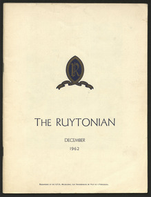 Magazine, Ruyton Girls' School, The Ruytonian, 1962