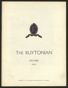 Magazine, Ruyton Girls' School, The Ruytonian, 1963