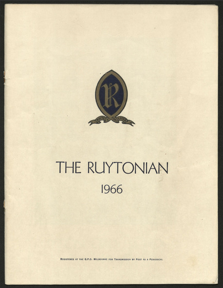 Magazine, Ruyton Girls' School, The Ruytonian, 1966