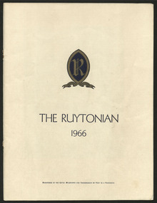 Magazine, Ruyton Girls' School, The Ruytonian, 1966