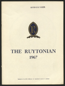 Magazine, Ruyton Girls' School, The Ruytonian, 1967