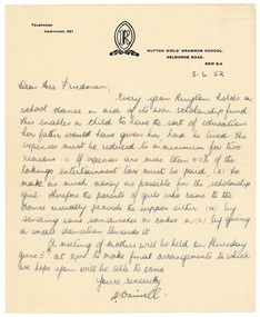 Letter - Letters, Hilda Daniell, 3 June 1952