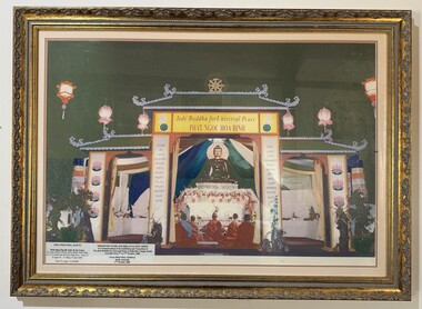 Framed photograph of Jade Buddha at Phap Hoa Temple, South Australia