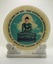 Marble souvenir plate on marble stand with print of the Jade Buddha