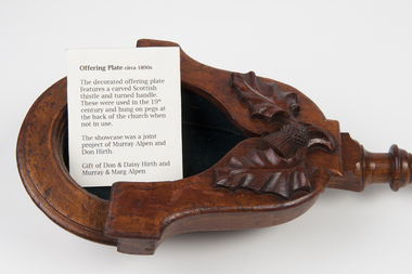 Wooden offering plate, 1890