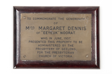 Plaque, c 1957