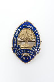 Lapel Badge, Presbyterian Church of Victoria Centenary 1937