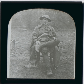 Negative - Glass plate negative, Unknown WWI soldier, 1916 - 1918