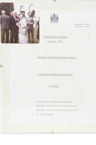Citation & photograph, British Empire Medal