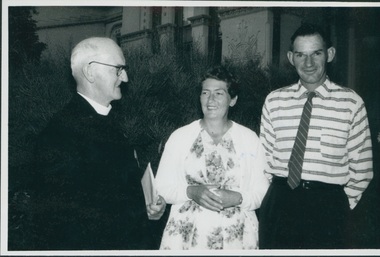 Photograph, Rev. A. W. Pederick with F.M.I.M. carpenter