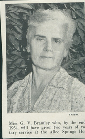 Newspaper cutting, Miss G. V. Bramley, C. 1954