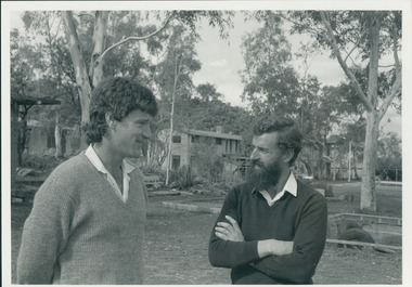 Photograph, St Philip's College Alice Springs - Principal Chris Tudor & Deputy Principal Chris Eldridge, 09/1986