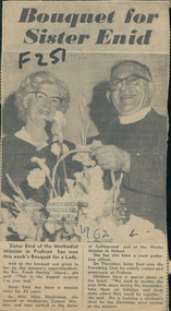 Newspaper cutting, Sister Enid (Alice Blenkinsop), 1962