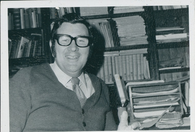 Photograph, Rev. John Billington in his study, 1984