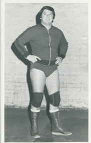 Photograph, Johnny Gray: former wrestler turned Christian, 1984?