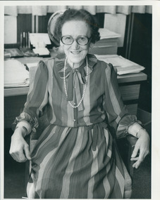Photograph, Pam Morison - UC Community Services Executive Secretary - retirement, 1986