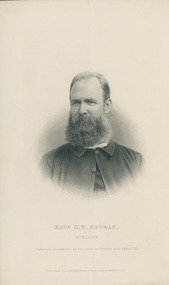 Printed etching, Rev. Charles T. Newman, C. 1885