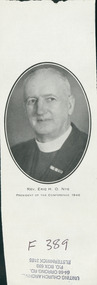 Printed image, Rev. Eric H.O. Nye, President of the Conference 1946, 1946