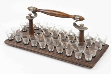 Communion glasses in tray